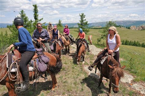 Horse Riding Vacation Guests With Stone Horse Expeditions In Mongolia