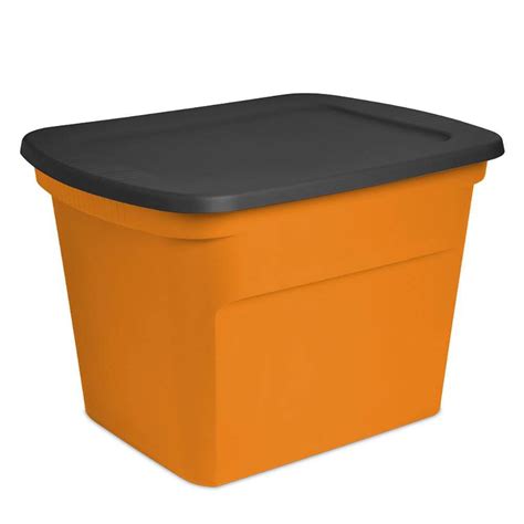 Sterilite 18 Gallon Orange Plastic Storage Container Bin Tote With Lid