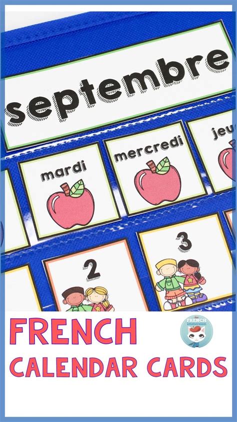 French Calendar Cards For September Le Calendrier De Classe For
