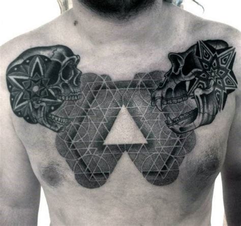 50 Skull Chest Tattoo Designs For Men Haunting Ink Ideas