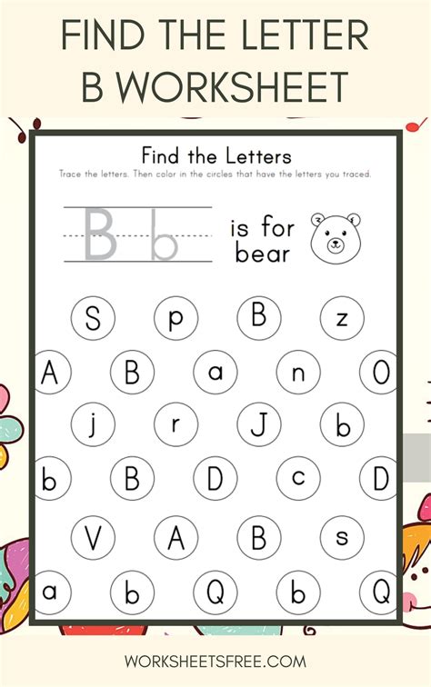Printable Letter B Worksheets For Kindergarten Preschoolers Trace
