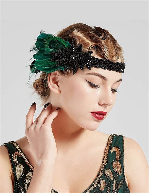 1920s Headband Feather Flapper Headpiece Headpieces Accessories