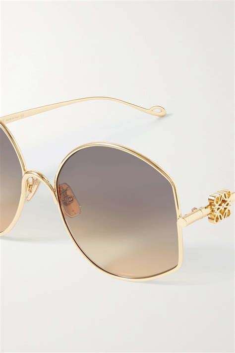 Loewe Eyewear Round Frame Gold Tone Sunglasses Net A Porter