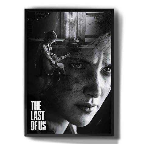 Quadro Decorativo Emoldurado The Last Of Us Ellie Tocando Violão Para Sala Quarto Submarino