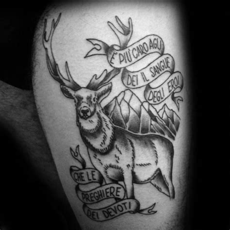 40 Traditional Deer Tattoo Designs For Men Animal Ideas