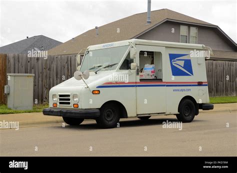 United States Postal Service Mail Truck Parked In A College Station Texas USA Neighborhood