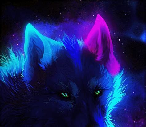 Blue Flame Wallpaper Galaxy Cute Wolf