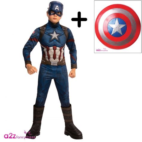 ~ Captain America Deluxe 2019 Avengers Endgame Kids Costume Set