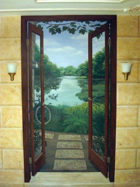 Doors To The Garden Mural Faux Painting Mural Painting Windows And