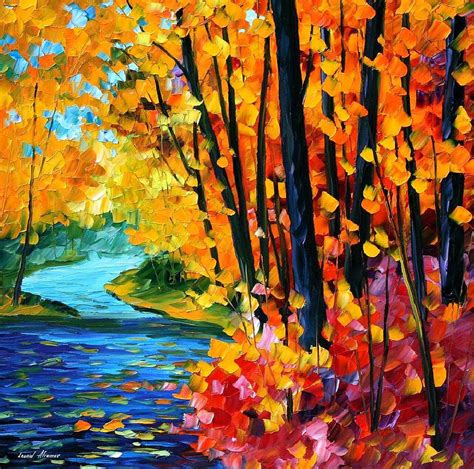 Sounds Of The Fall Palette Knife Oil Painting On Canvas By Leonid
