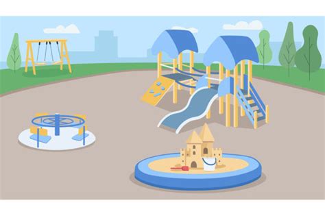 Empty Playground Flat Illustration Graphic By Theimg · Creative Fabrica