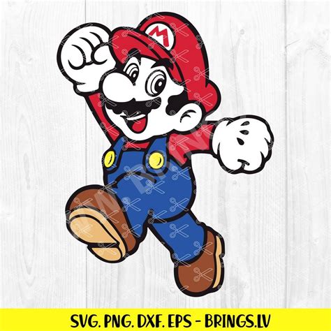 Mario Svg Cut File Png Dxf Eps For Cricut And Sihouette