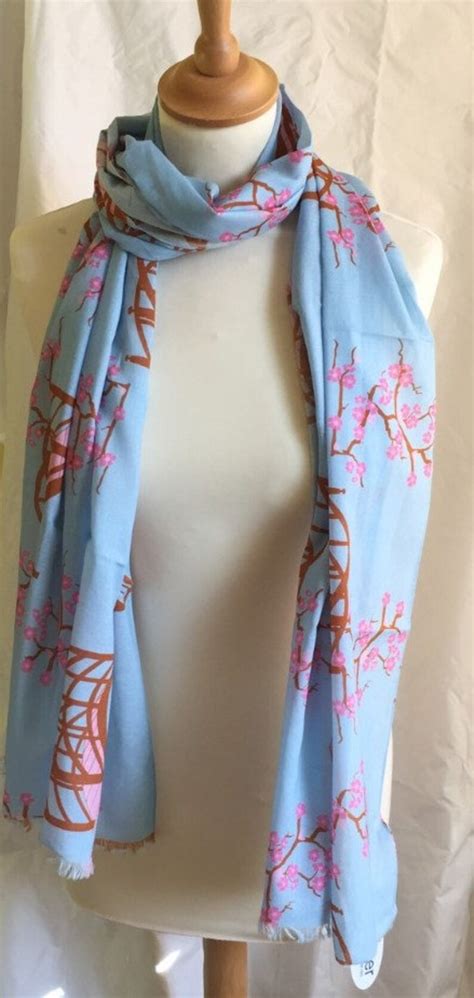 Cherry Blossom Scarf Cherry Blossom Wrap Shawl Spring Etsy Uk