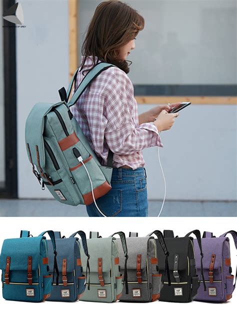 Sixtyshades Mens Womens Laptop Backpack Canvas Travel Rucksack Bookbag