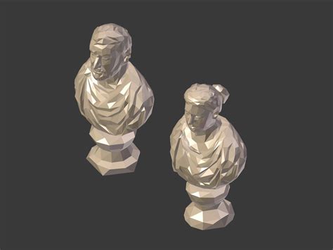 3d Model Low Poly Busts Vr Ar Low Poly Cgtrader