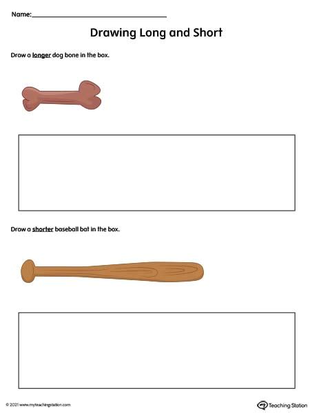 Long Or Short Worksheet Drawing The Correct Length Color