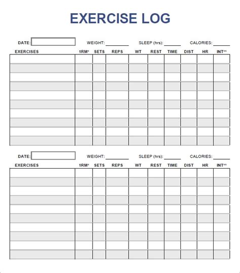Our selected formats for fax logs are set on default printable setting which enables you to keep track record of all faxes. Exercise Log Template - 8+ Free Pdf , Doc Download