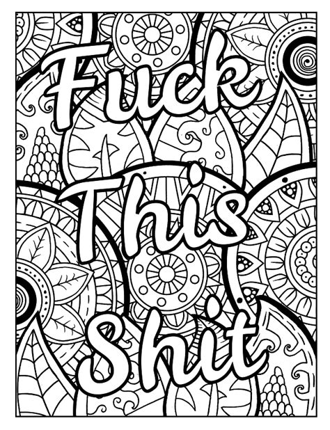 Free Printable Swearing Coloring Pages For Adults Printable Templates
