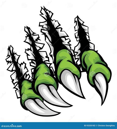 Monster Claws Ripping Scratching Background Stock Vector Illustration