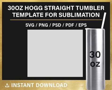 30oz Hogg Tumbler Template For Sublimation Full Wrap 30 Oz Etsy