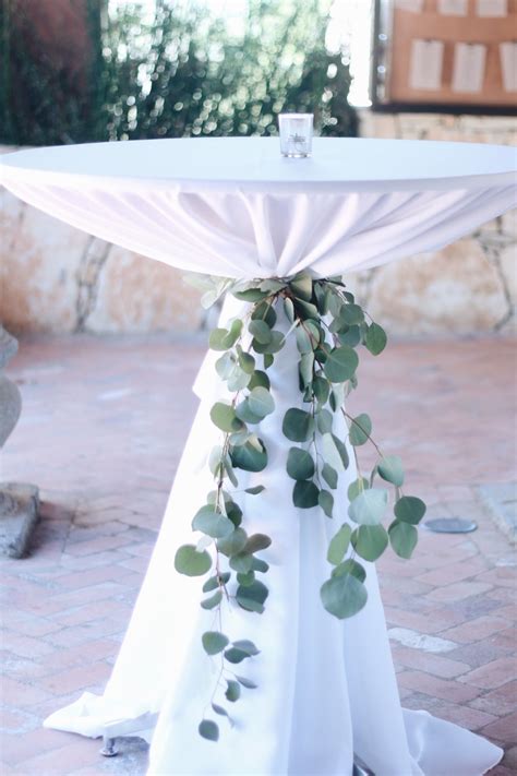 Eucalyptus Cocktail Table Ties Are Such A Lovely Element To Add Whim Florals Wedding Inspo