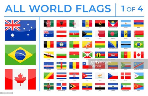 World Flags Vector Rectangle Glossy Icons Part 1 Of 4 High Res Vector