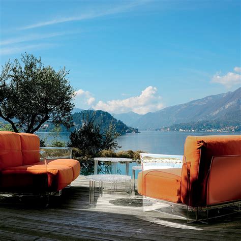 No is not affected by temperature changes, is stackable up to four elements, and characterized by its enveloping comfortable seat, design elegance, practicality, cleaning ease, and wide color range. Buy Kartell Pop Outdoor Armchair - Orange | AMARA
