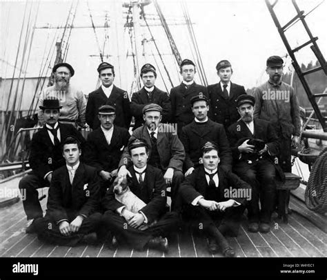 Crew Of Ship Waterloo On Deck Washington Ca 1900 Hester 905 Stock