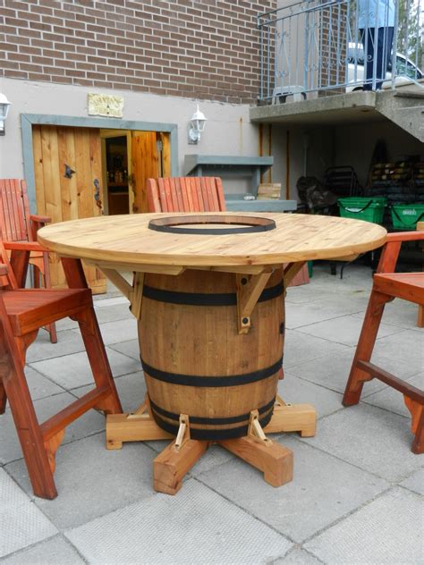 wine barrel table my husband just finished making wine barrel table barrel furniture