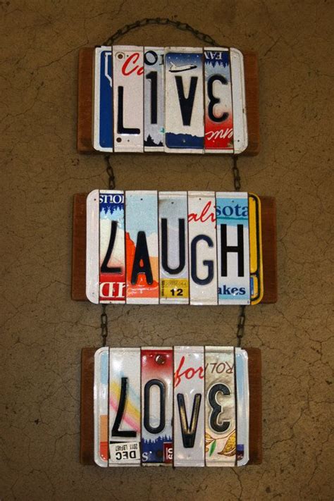 Recycled Live Laugh Love License Plate Sign License Plate Etsy