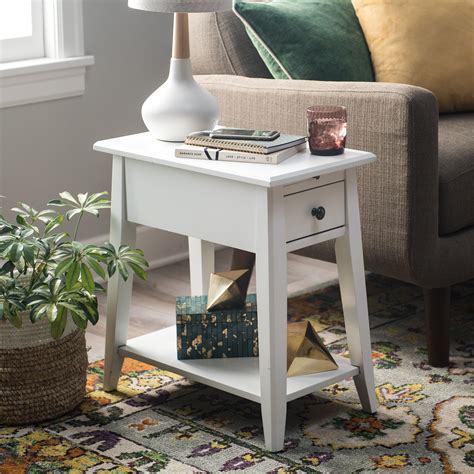 Finley Home Davis Chairside Table With Power Outlet White Chair