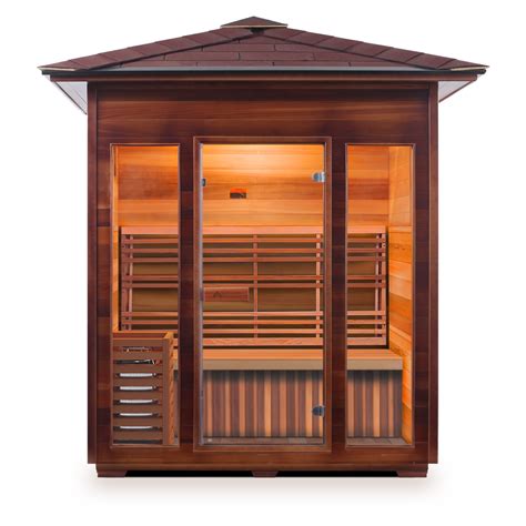 4 Person Outdoor Traditional Sauna Sunrise Series Enlighten Saunas