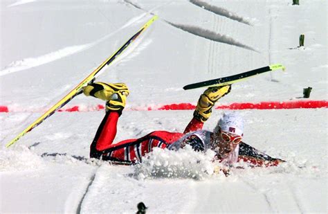 Norwegian Cross Country Skier Bjørn Dæhlie Moments After Crossing The