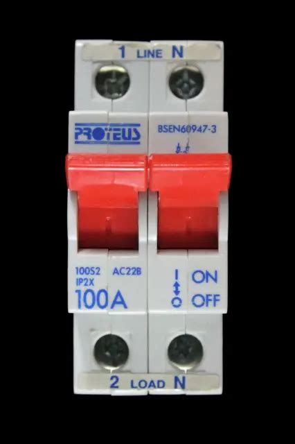 Proteus 100 Amp Double Pole Main Switch Disconnector 100s2 Ac22b £651