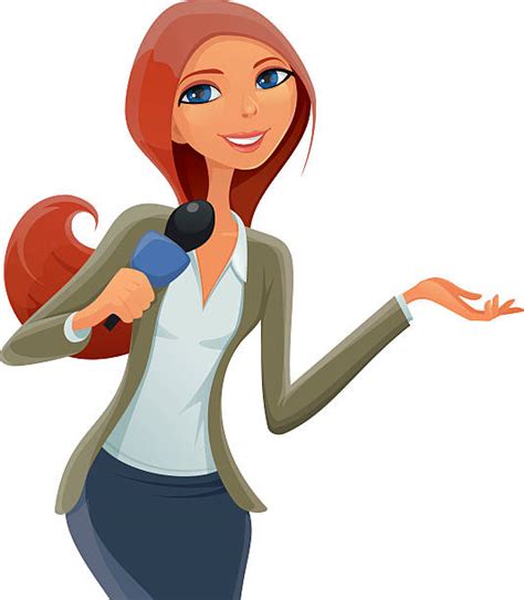 Royalty Free Journalist Tv Reporter Newscaster Female Clip Art Vector Images And Illustrations