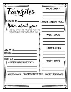 Staff Favorites List By Curious Sprout Collective TPT