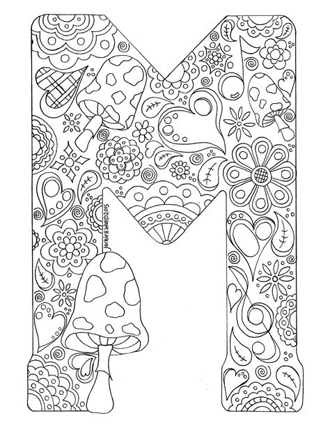 Letter M Colouring Page Jackie Wall Studio