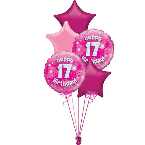 Pink Age 17 Bunch Magic Balloons