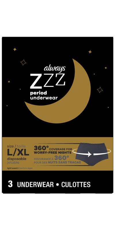 Buy Always Zzz Overnight Disposable Period Underwear Size L From Canada