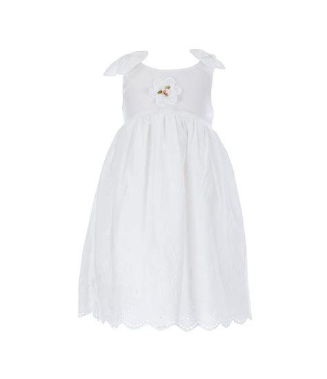 Laura Ashley Little Girls 2t 6x Bow Shoulder Lace Fit And Flare Dress