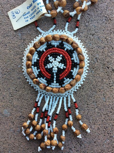 Navajo Wedding Basket Design Ghost Cedar Beads Necklace Etsy