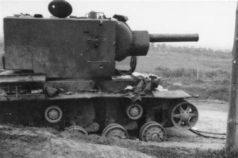 Kv 2 Heavy Tank Destroyed On The Roadside World War Photos