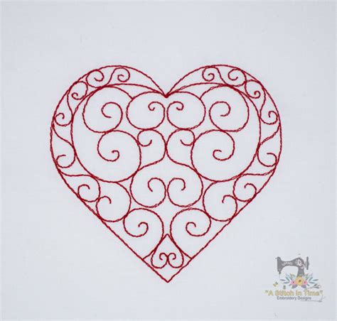 Redwork Heart Set A Stitch In Time Embroidery Designs