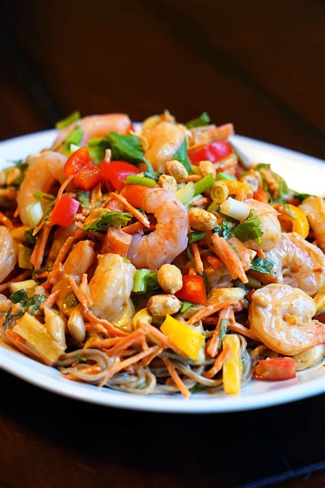 The shrimps (prawns) need to be hot and of course spicy. This Thai influenced Shrimp salad comes packed with fresh shrimp, vegetables and a beautiful ...