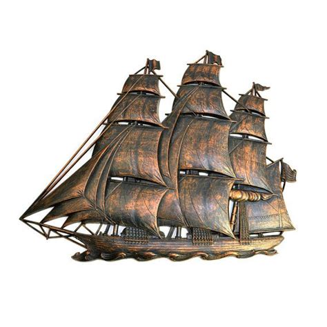 Rustic Ship Large Wall Hanging Coppercraft Guild Dimensional Nautical