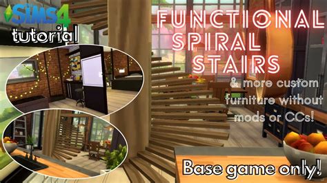Functional Spiral Stairs In The Sims 4 More Custom Furniture W
