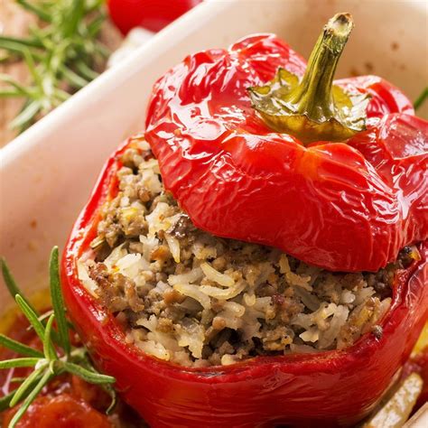 Gefüllte Paprika Mit Hack Und Feta