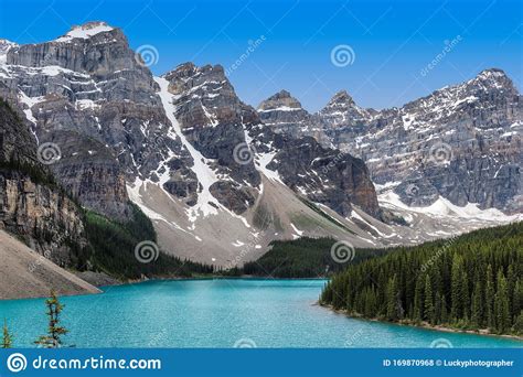 Moraine Lake In Banff National Park Canada Stock Photo