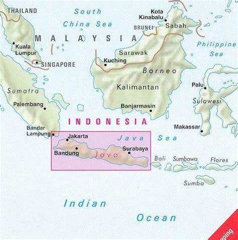 Jawa dan bali 1:1.300.000, peta jalan dan pariwisata = road and tourist map Java Map & Street plan of Jakarta (Indonesia) | Nelles Map - MapsCompany