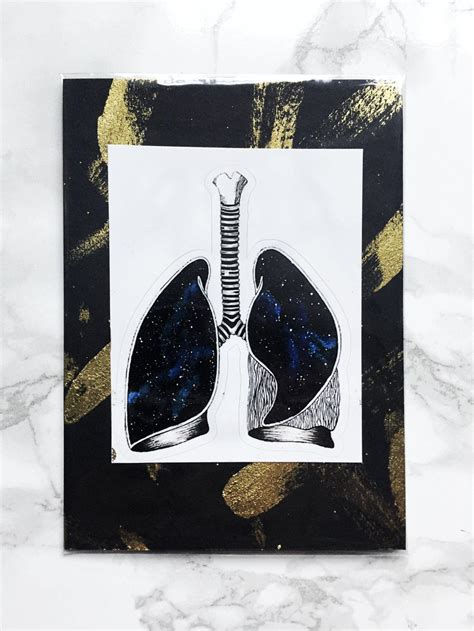 Anatomical Galaxy Lungs Vinyl Sticker Etsy